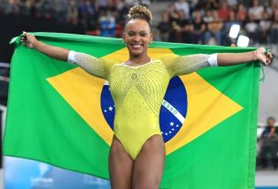 Atleta brasileira conquistou o título na prova de salto sobre a mesa. (Foto: Foto: Ricardo Bufolin/CBG)