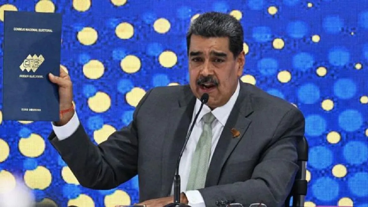 Nicolás Maduro discursou após a divulgação dos resultados do referendo sobre Essequibo — Foto: GETTY IMAGES via BBC