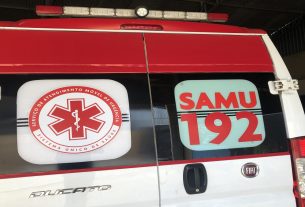 Uma ambulância chegou ao local com uma equipe de socorristas, que o encaminhou para atendimento médico no Pronto Socorro do Hospital Nossa Senhora Aparecida.
