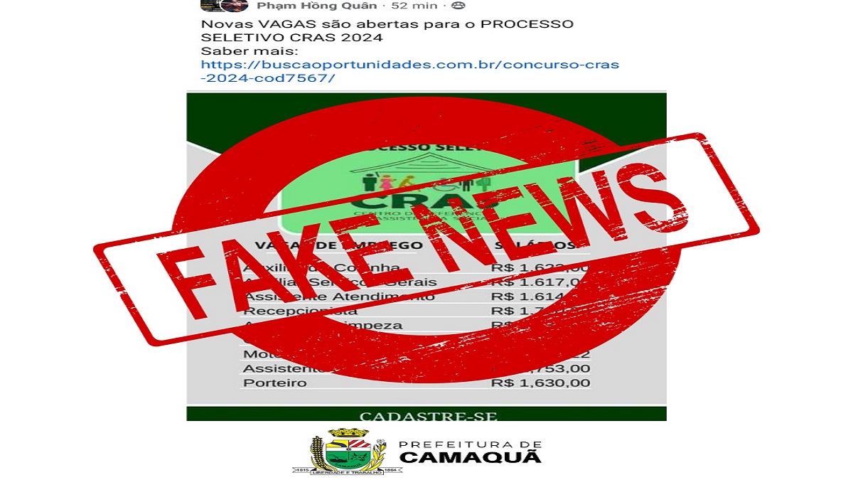 nformação falsa foi divulgada nas redes sociais.