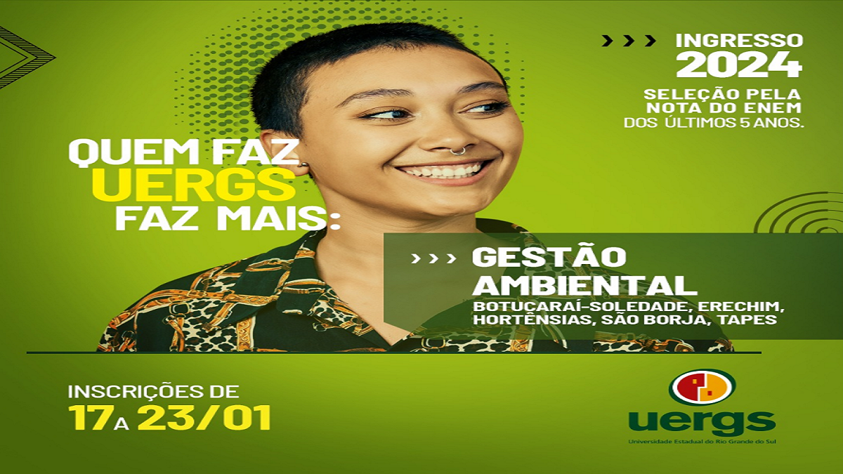 Divulgação Uergs Tapes sobre Ingresso 2024 via Enem