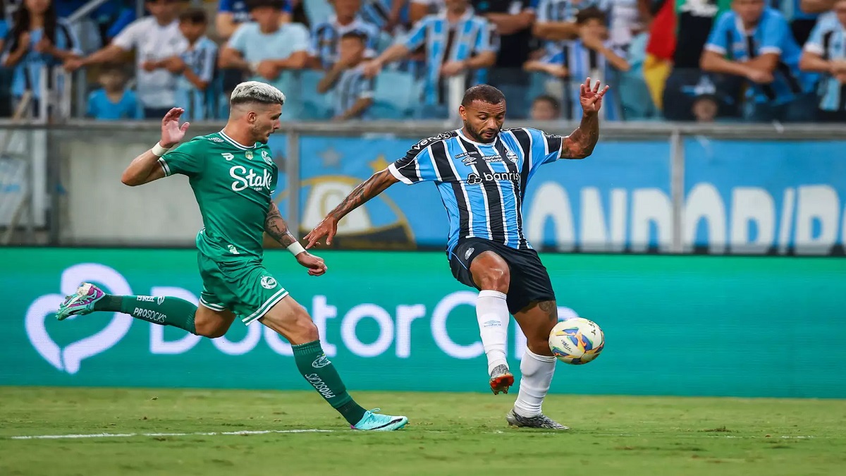 Centroavante teve atuação apagada na vitória sobre o Juventude pelo Gauchão Foto: Lucas Uebel/Grêmio