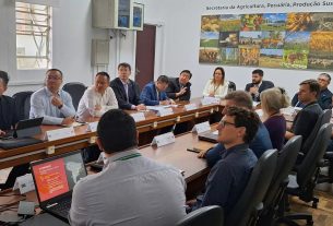 A comitiva foi recebida na sede da Secretaria Estadual da Agricultura, Pecuária, Produção Sustentável e Irrigação