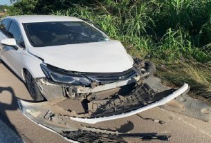 Acidente na BR-116: colisão entre carro e caminhão deixa um ferido