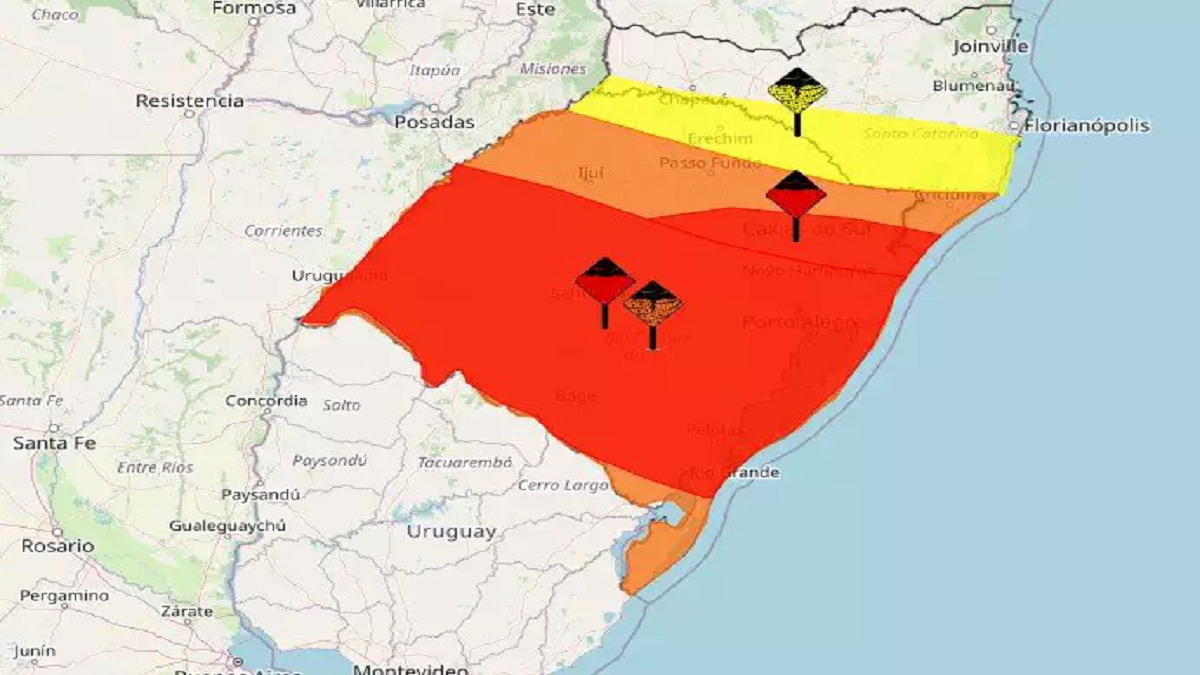 INMET elevou alerta para a cor vermelha que significa situação de 