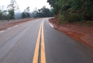 Situação da rodovia RSC-453, no km 75, em Boa Vista do Sul - Foto: Divulgação EGR