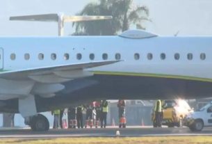 Os passageiros e tripulantes conseguiram desembarcar do avião com segurança