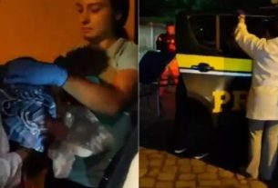 Antony nasceu com saúde dentro de viatura, trazendo felicidade aos pais e policiais