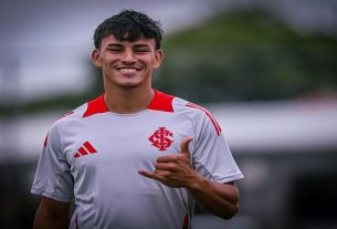 Anunciado neste domingo (19), Bernabei foi a novidade no treinamento - Foto: Ricardo Duarte/Inter