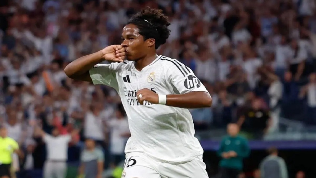 Endrick comemorando um gol pelo Real Madrid