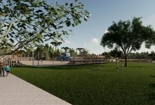 Representação em escala reduzida de uma obra de arquitetura ou engenharia a ser executada