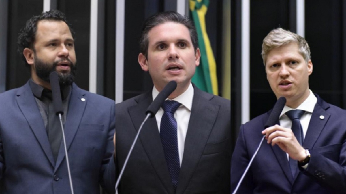 Pastor Henrique Vieira (PSOL-RJ), Hugo Motta (Republicanos-PB) e Marcel van Hattem (Novo-RS)