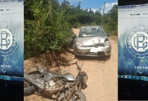 O acidente ocorreu no final da manhã desta sexta-feira (07), na localidade de Linha Trinta e Cinco, na Bela Vista