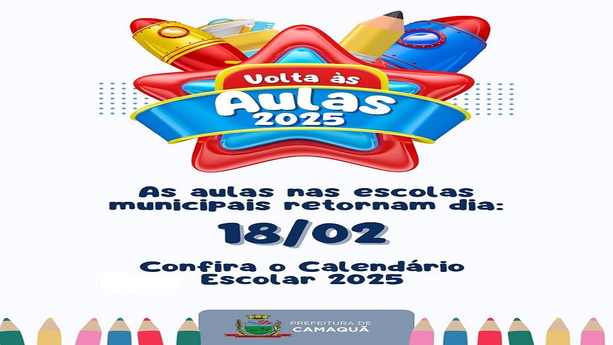 O início das aulas ocorrerá no dia 18 de fevereiro e o término do ano letivo será dia 22 de dezembro.