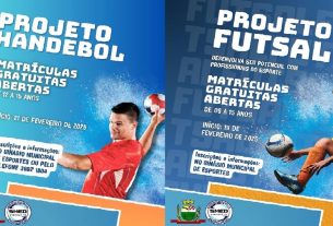 ESPORTES – Inscrições abertas para projetos de vôlei, futsal, ginástica e handebol!