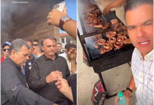 Bolsonaro e apoiadores ganharam churrasco em frigorífico de Goiânia