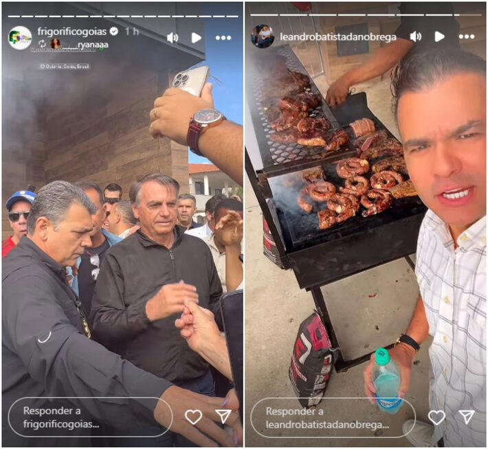 Bolsonaro e apoiadores ganharam churrasco em frigorífico de Goiânia