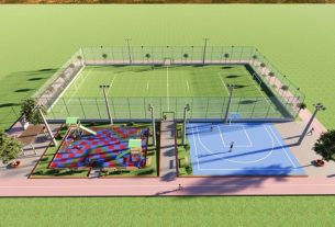 Obras no entorno do Ginásio Municipal de Camaquã.