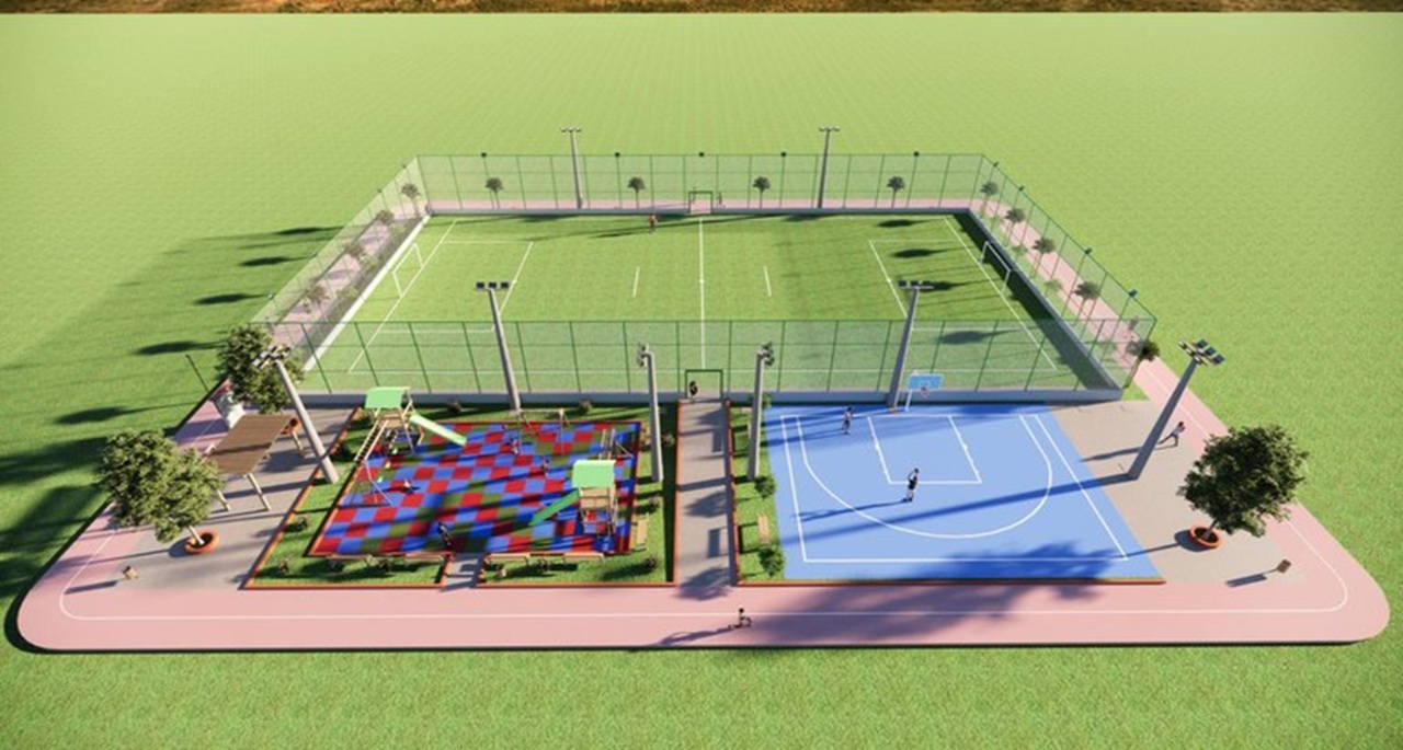 Obras no entorno do Ginásio Municipal de Camaquã.