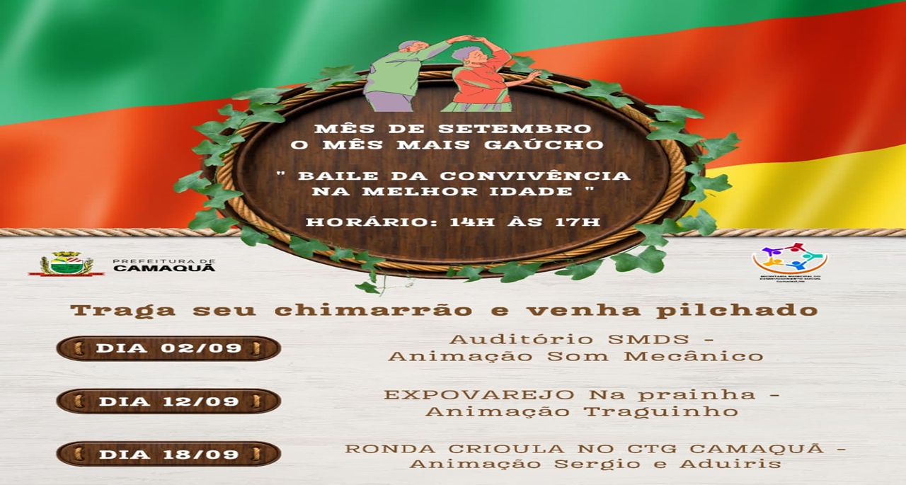 Programação especial para a melhor idade celebrar o Mês Mais Gaúcho