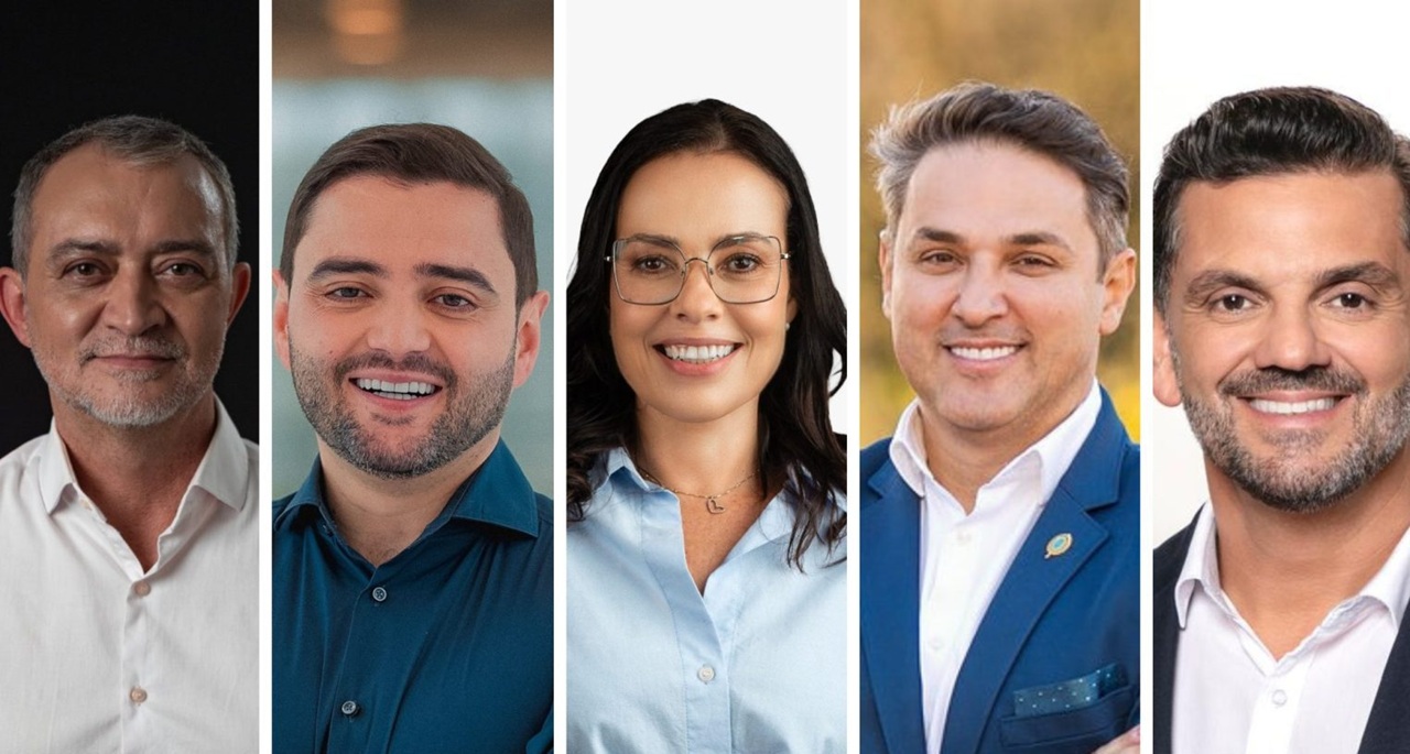 pré-candidatos Adão Pretto, Gabriel Souza, Juliana Brizola, Luciano Zucco e Marcelo Maranata.