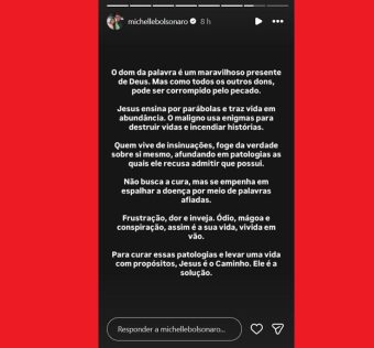 Michelle publica mensagem religiosa