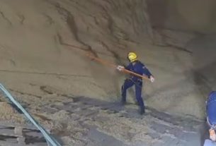 Trabalhador que caiu em silo de soja é encontrado após mais de 36 horas de buscas no RS — Foto: Corpo de Bombeiros de Tapera