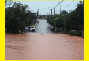 Uma das cidades mais atingidas pela precipitação foi Porto Mauá, que teve 188 mm em dois dias.