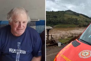 Vítima caiu de uma pequena embarcação de madeira e foi retirada da água pelo filho.