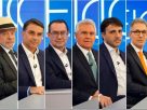 Lula, Flávio Bolsonaro, Augusto Cury, Ronaldo Caiado, Renan Santos e Romeu Zema — Foto: Globo