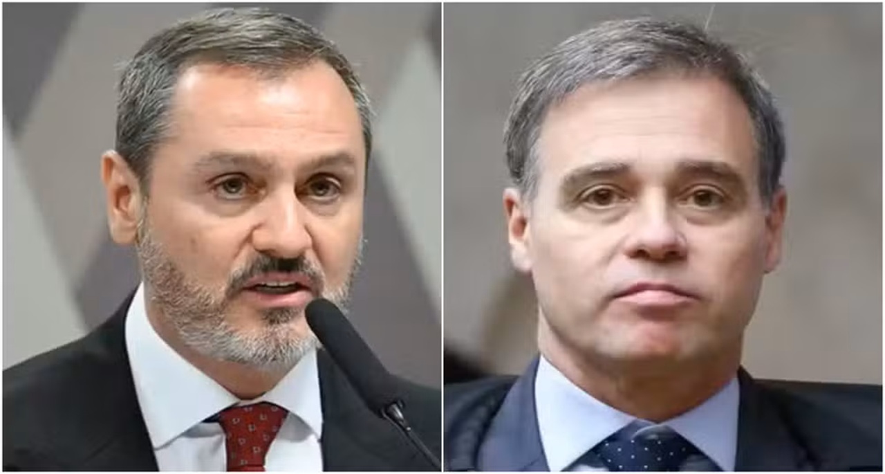 Montagem com fotos do diretor-geral da Polícia Federal, Andrei Rodrigues, e do ministro do STF André Mendonça
