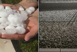 Granizo em Santa Bárbara do Sul (RS)