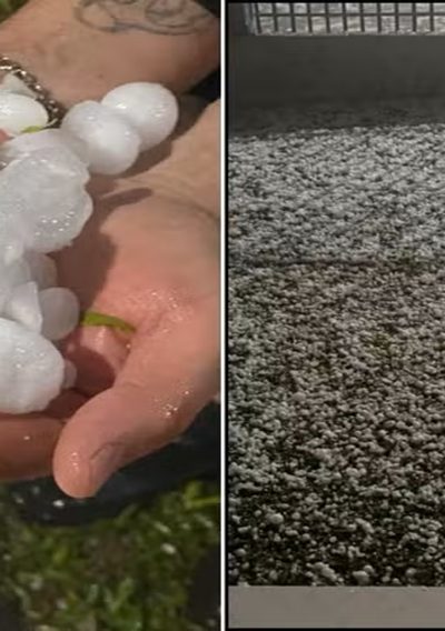 Granizo em Santa Bárbara do Sul (RS)